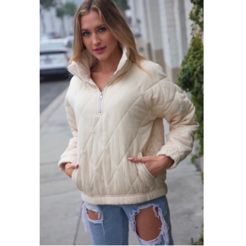 QUILTED PULLOVER